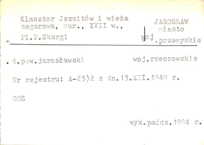 klasztor jezuitów i wieża zegarowa, skan 1