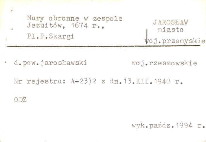 mury obronne w zespole klasztor. Jezuitów, skan 2