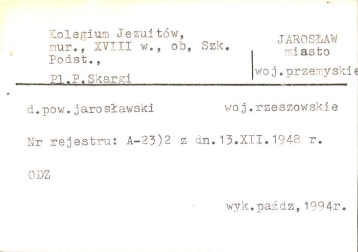kolegium Jezuitów, ob. Szkoła Podstawowa, skan 2