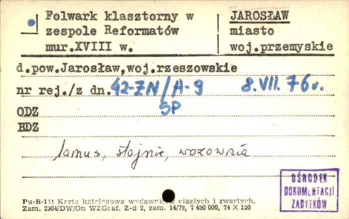 folwark klasztorny w zespole Reformatów, skan 1