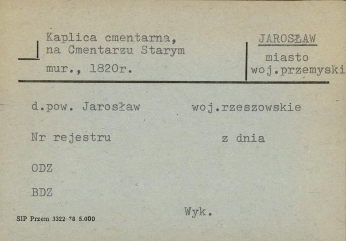 kaplica cmentarna na Cmentarzu Starym, skan 2