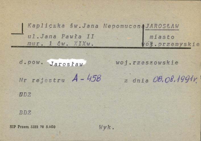 kapliczka św. Jana Nepomucena, skan 1