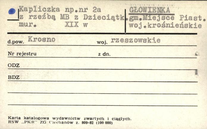 kapliczka z rzeźbą MB z Dzieciątk., skan 1
