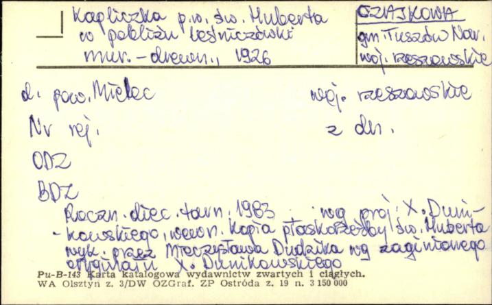 kapliczka św. Huberta w pobliżu leśniczówki, skan 1