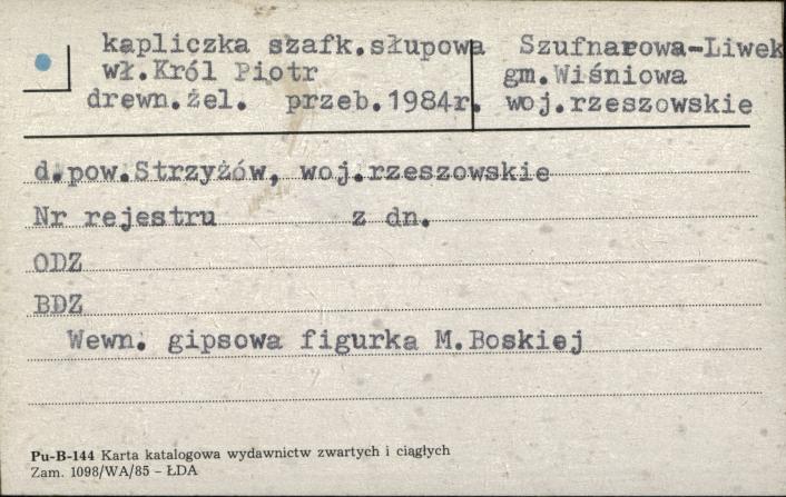 kapliczka szafk. słupowa, skan 1