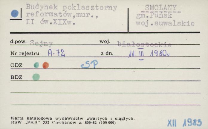 budynek poklasztorny reformatów, skan 1