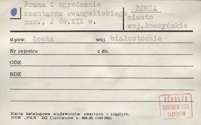 brama i ogrodzenie cmentarza ewangelickiego, skan 1