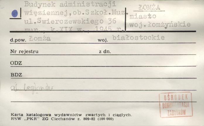 budynek administracji więziennej, ob. Szkoła Muzyczna, skan 1