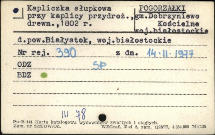kapliczka słupkowa, skan 1