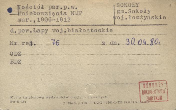 kościół par. pw. Wniebowzięcia NMP, skan 1