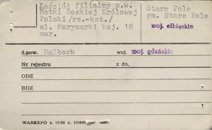kościół filialny pw. Matki Boskiej Królowej Polski (rz.-kat.), skan 1