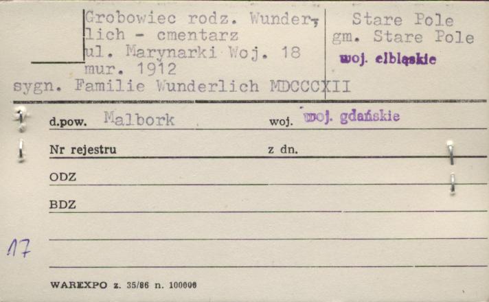 grobowiec rodz. Wunderlich - cmentarz, skan 1