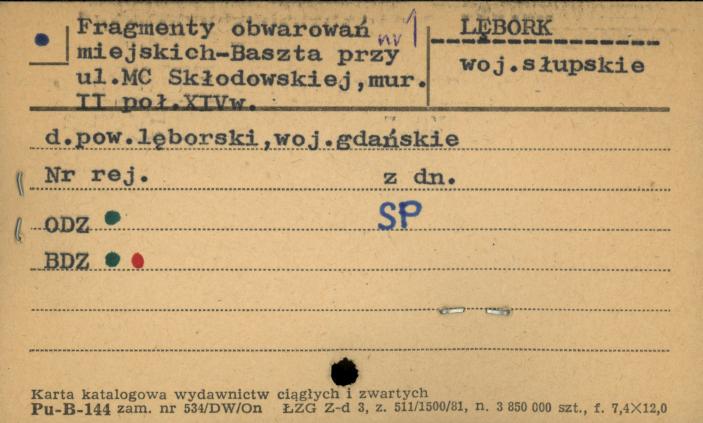 fragmenty obwarowań miejskich-baszta, skan 1