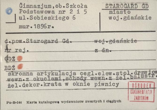 gimnazjum, ob. Szkoła Podstawowa nr 2 i 5, skan 1