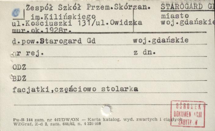 Zespół Szkół Przemysłu Skórzanego im. Kilińskiego, skan 1