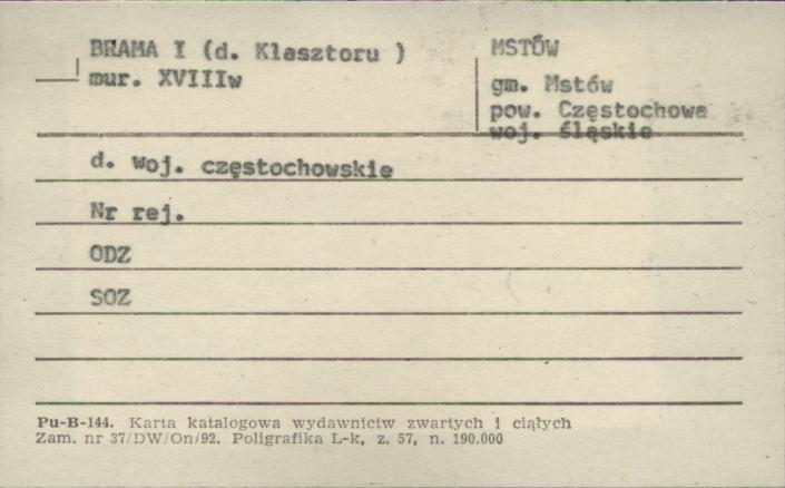 brama I (d. klasztoru), skan 1