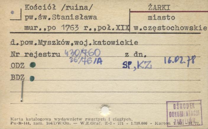 kościół (ruina) pw. św. Stanisława, skan 1