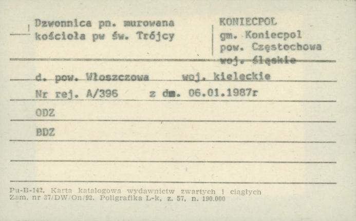 dzwonnica pn. kościoła pw. Św. Trójcy, skan 1