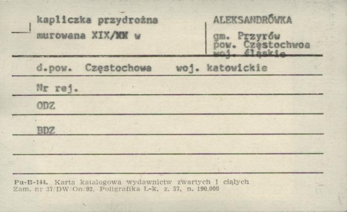 kapliczka przydrożna na granicy Przyrowa, skan 3