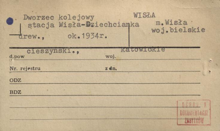 dworzec kolejowy stacja Wisła-Dziechcianka, skan 1