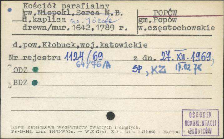 kaplica pw. św. Józefa Oblubieńca, nast. kościół par. pw. św. Józefa Robotnika, ob. kościół pom., skan 1