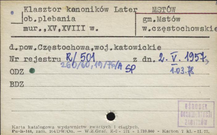 klasztor kanoników Later. ob. plebania, skan 1