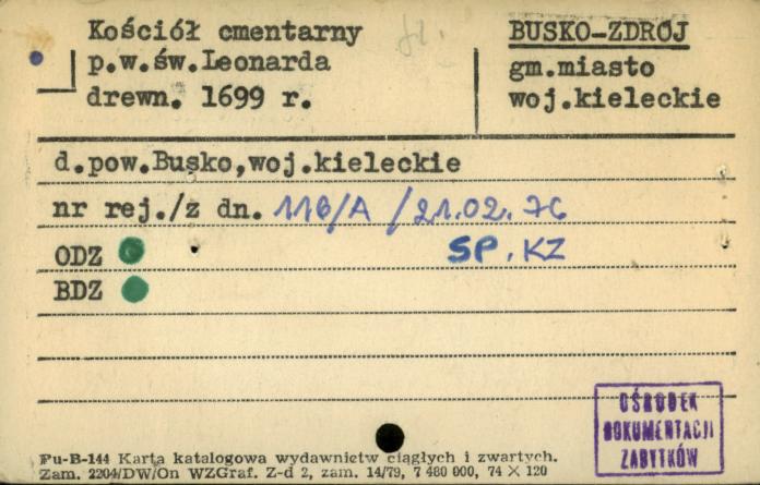 kościół cmentarny p. w. św. Leonarda, skan 1