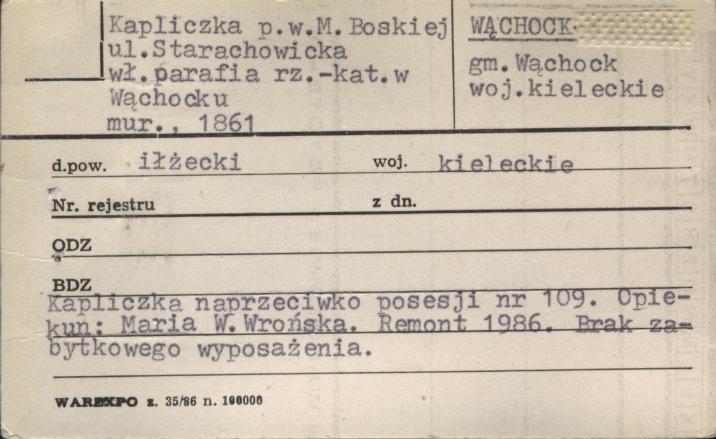 kapliczka Matki Boskiej, skan 1