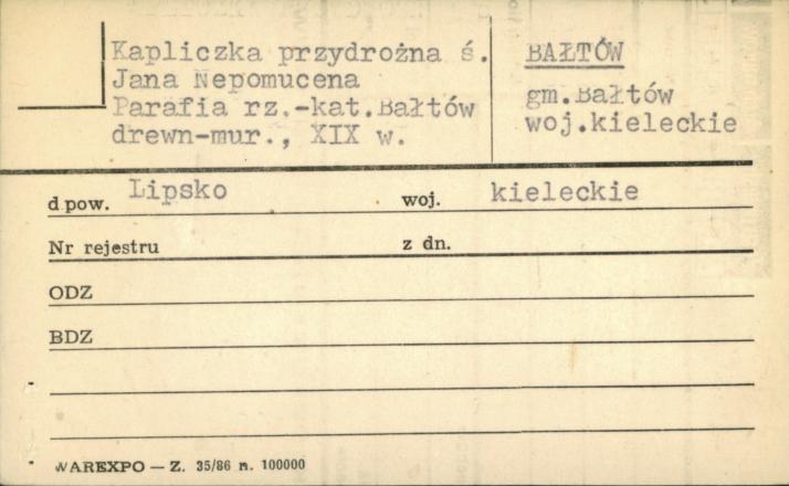 kapliczka przydrożna ś. Jana Nepomucena, skan 1