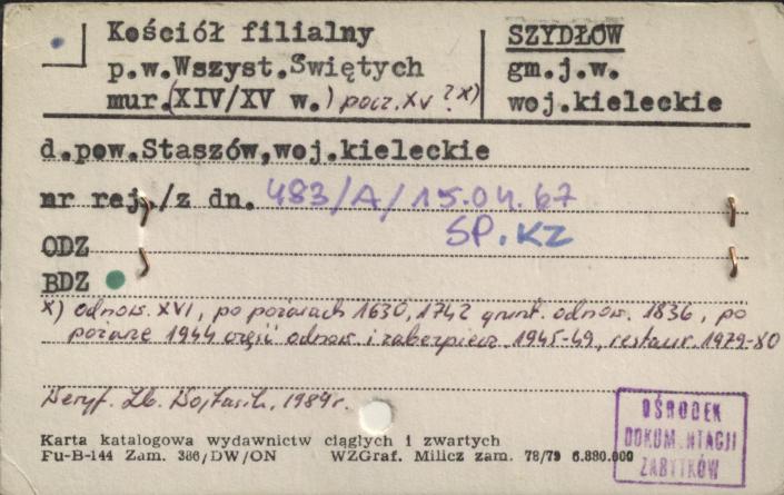 kościół filialny p. w. Wszyst. Świętych, skan 1