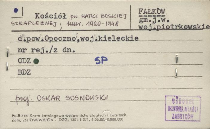 kościół p.w. Matki Boskiej Szkapleżnej, skan 1