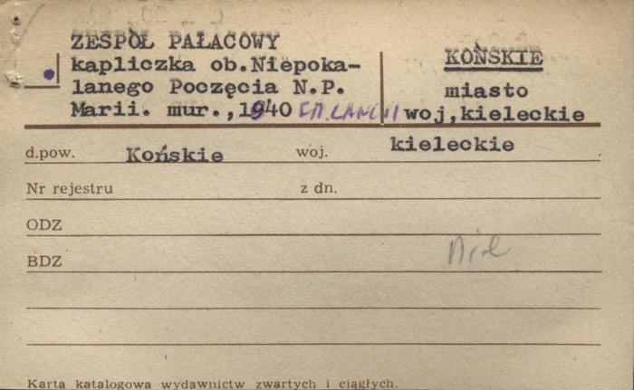kapliczka, ob. Niepokalanego Poczęcia N.P. Marii, skan 1