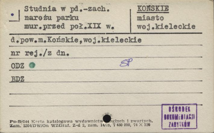 studnia w południowo-zachodnim narożniku parku, skan 1
