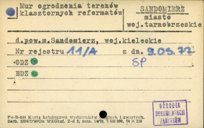 mur ogrodzenia terenów klasztornych reformatów, skan 1