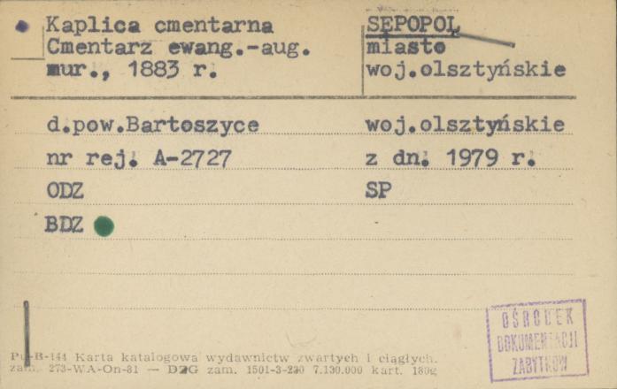 kaplica cmentarna, cmentarz ewang.-aug., skan 1