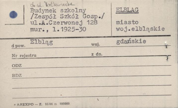 budynek szkolny, zespół szkół gosp., skan 1