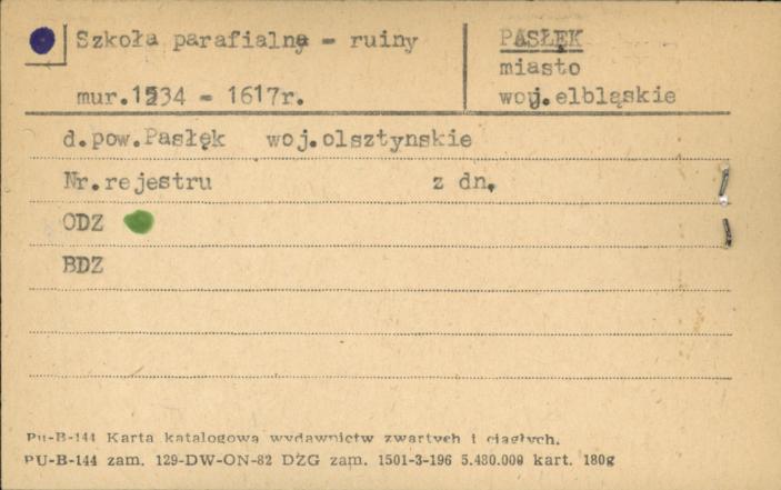 szkoła parafialna - ruiny, skan 1