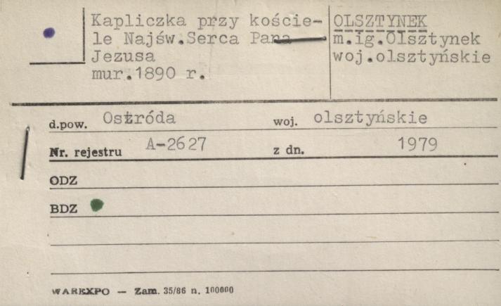 kapliczka przy kościele Najśw. Serca Pana Jezusa, skan 1