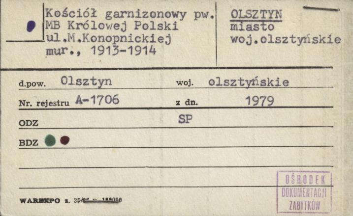 kościół garnizonowy pw. MB Królowej Polski, skan 1