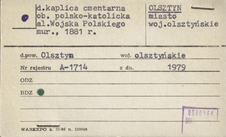 kaplica cmentarna, ob. polsko-katolicka, skan 1