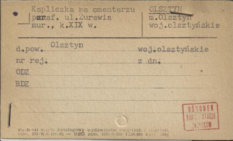 kapliczka na cmentarzu paraf., skan 1