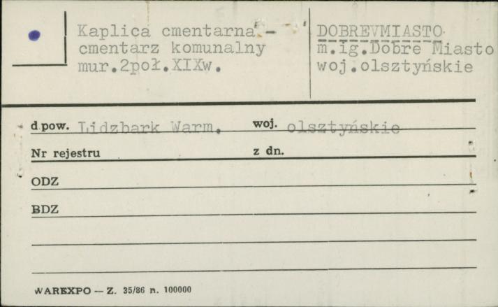 kaplica cmentarna - cmentarz komunalny, skan 1