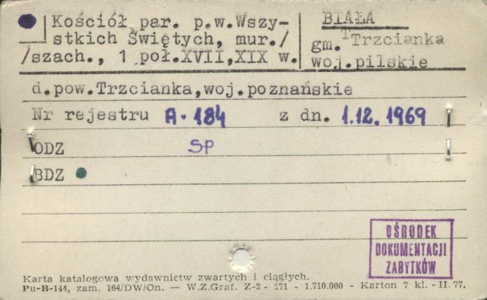 kościół par. pw. Wszystkich Świętych, skan 1