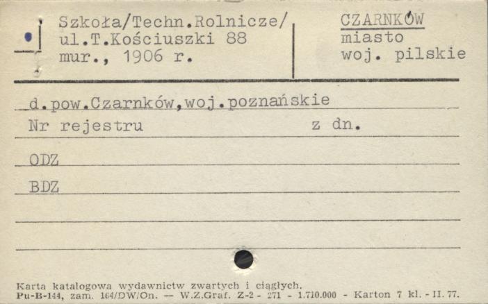 szkoła (Techn. Rolnicze), skan 1