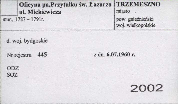 oficyna pn. Przytułku św. Łazarza, skan 1