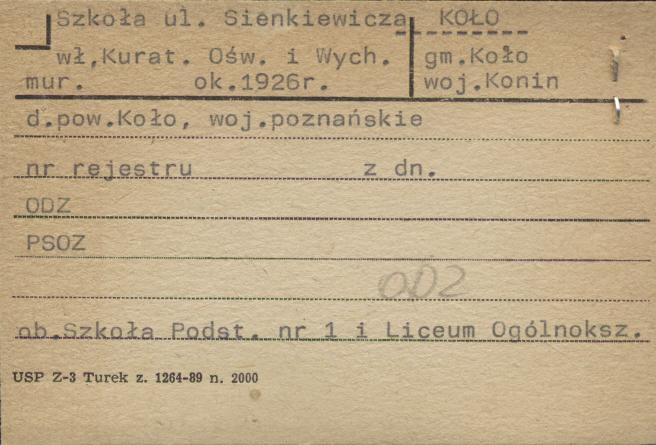szkoła, ob. szkoła podstawowa nr 1 i Liceum Ogólnoksz., skan 1
