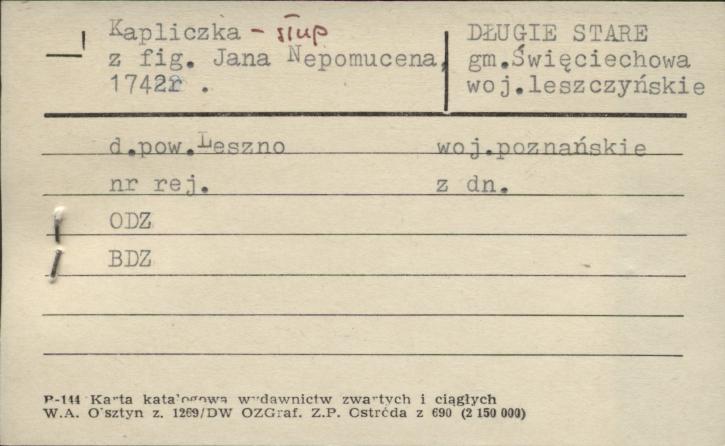 kapliczka - słup z figurą św. Jana Nepomucena, skan 1