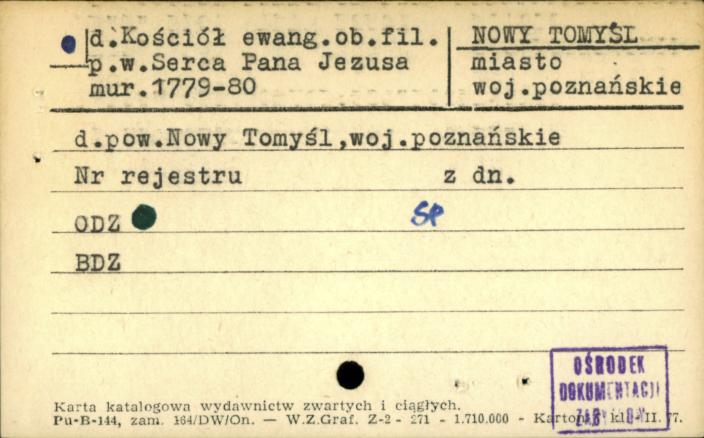 kościół ewangelicki, ob. rzym.-kat. par. pw. Najświętszego Serca Pana Jezusa , skan 1