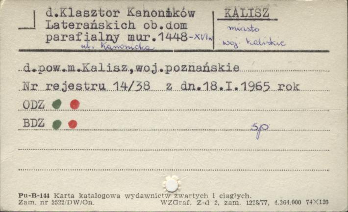 klasztor kanoników laterańskich, ob. dom parafialny, skan 1