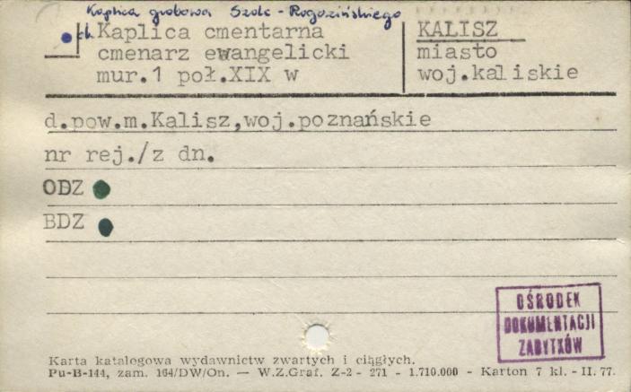 kaplica grobowa Szolc-Rogozińskiego, ob. kaplica cmentarna, skan 1